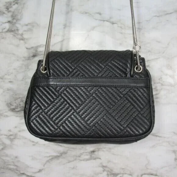 BCBGMaxAzria Bag BlackCrossbody Quilted Chain Purse Leather - Picture 2 of 13